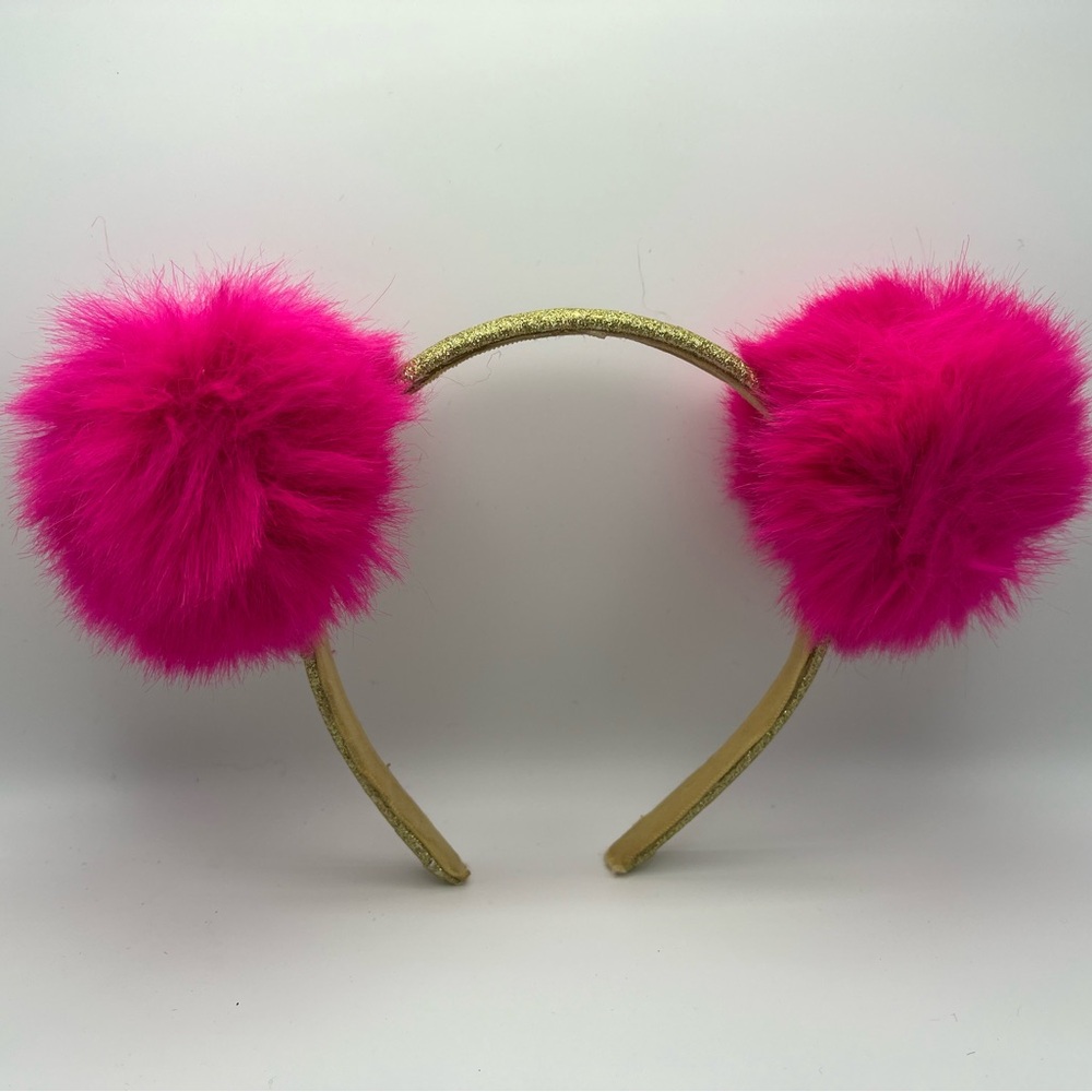 Bright Pink Pom Pom Headband